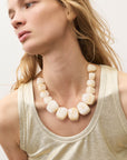 Big Organic Shaped Necklace Pearl Marble - Vanessa Baroni