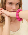 Raffia Beads Bracelet Fuchsia - Vanessa Baroni