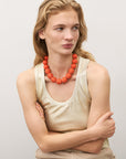 Raffia Beads Necklace orange