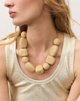 Raffia Organic Shaped Necklace Natural