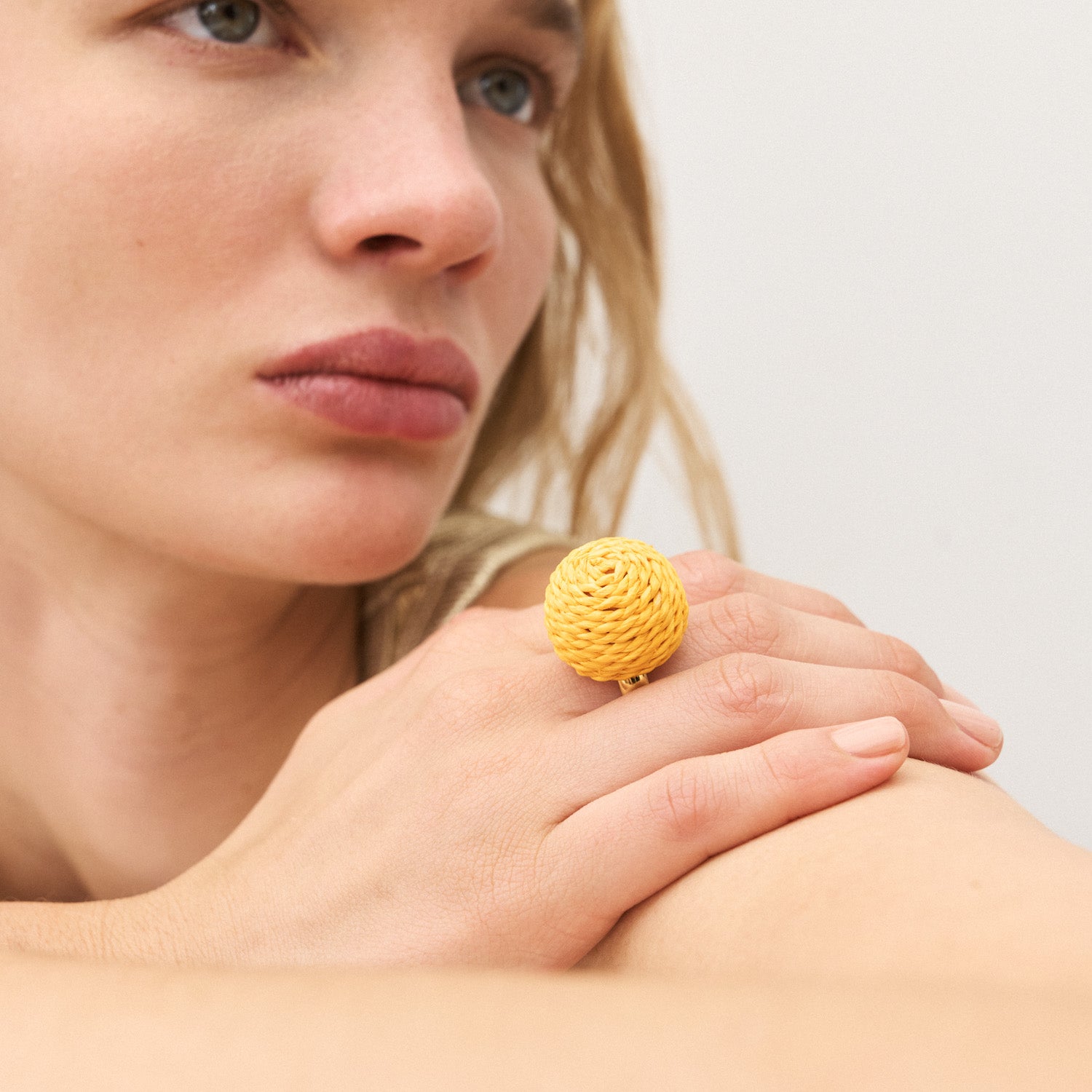 Raffia Ring Yellow