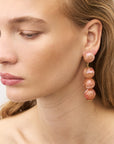 Small Beads Earring Peach Marble