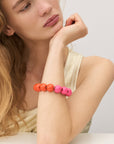 Beads Bracelet 2 Color Orange-Pink