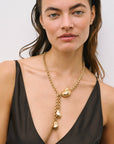 Shell Nugget Necklace Gold