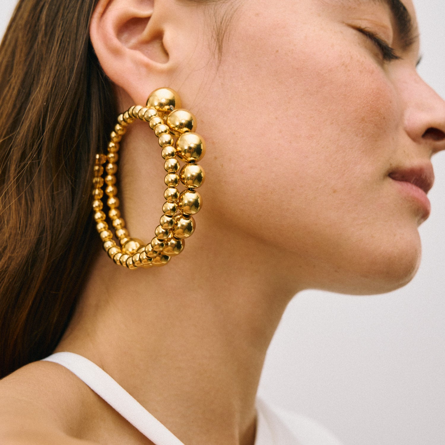 Loop Beads Earring Gold - Vanessa Baroni