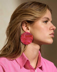 Disc Earring Pink Marble - Vanessa Baroni