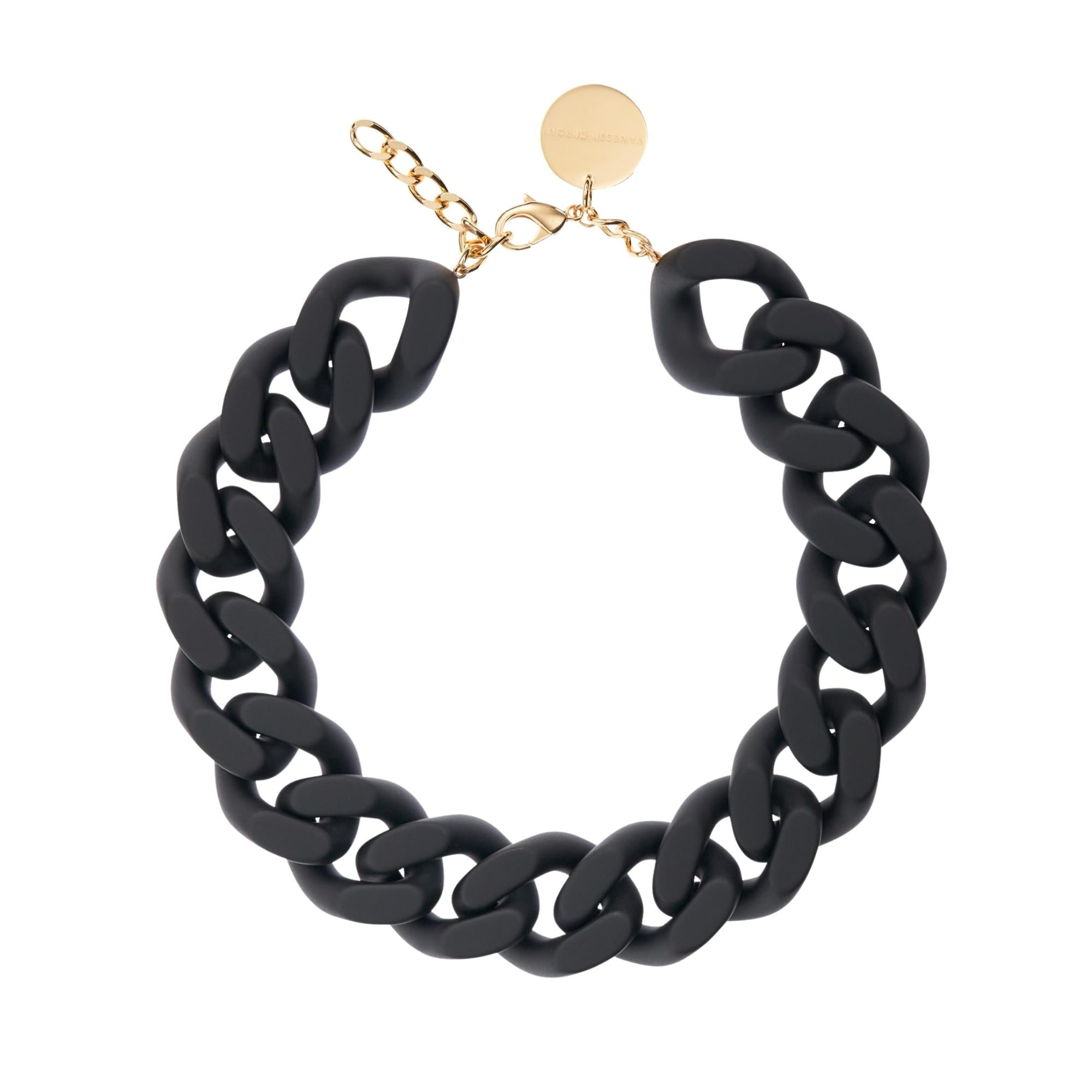 BIG Flat Chain Necklace Matt Black - Vanessa Baroni