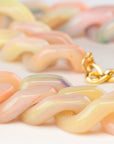 Flat Chain Necklace Neon Rainbow