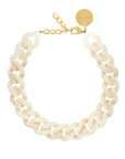 Flat Chain Necklace Pearl Marble - Vanessa Baroni