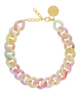 Flat Chain Necklace Neon Rainbow