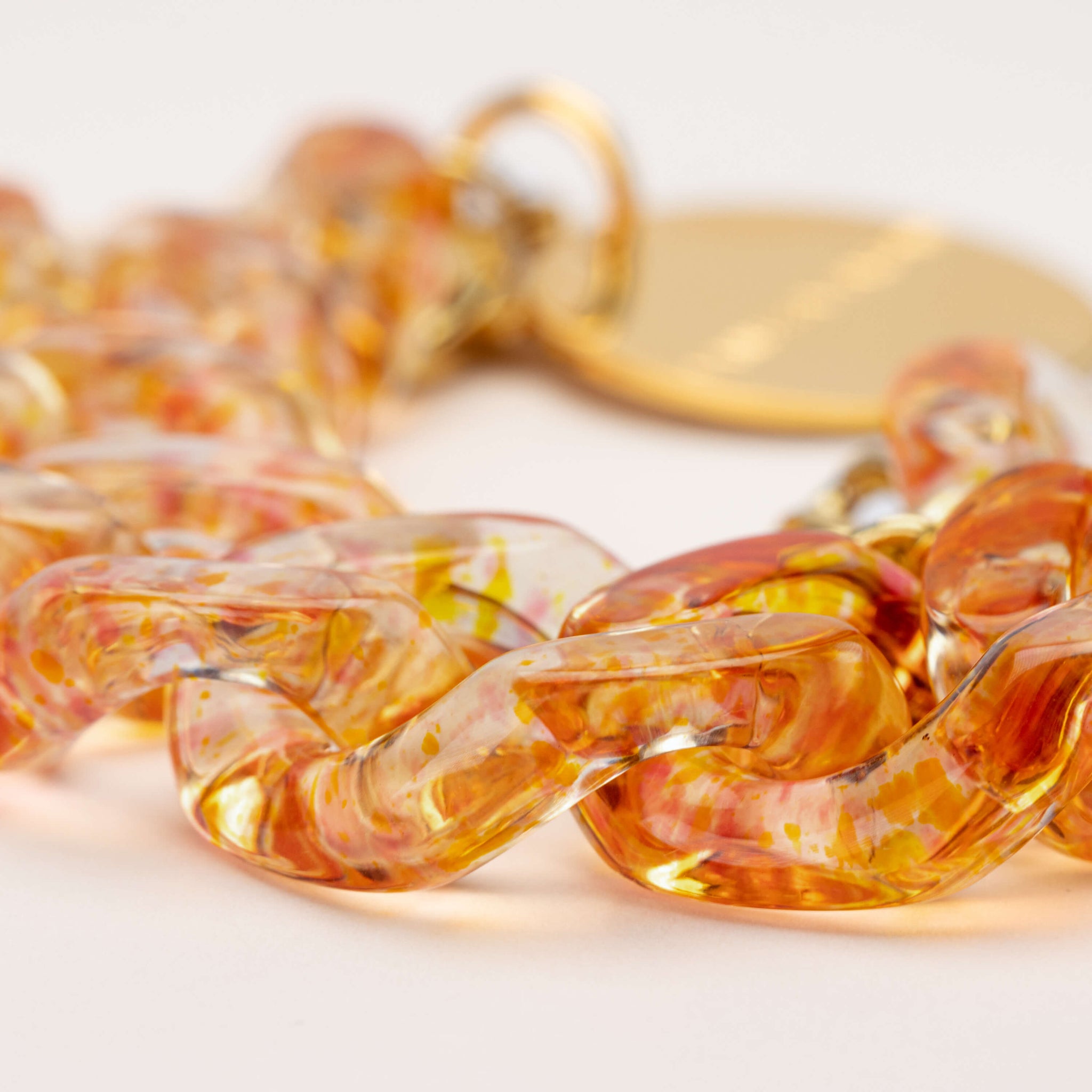 Flat Chain Link Bracelet Taupe Opaline I Acryl Jewellery I