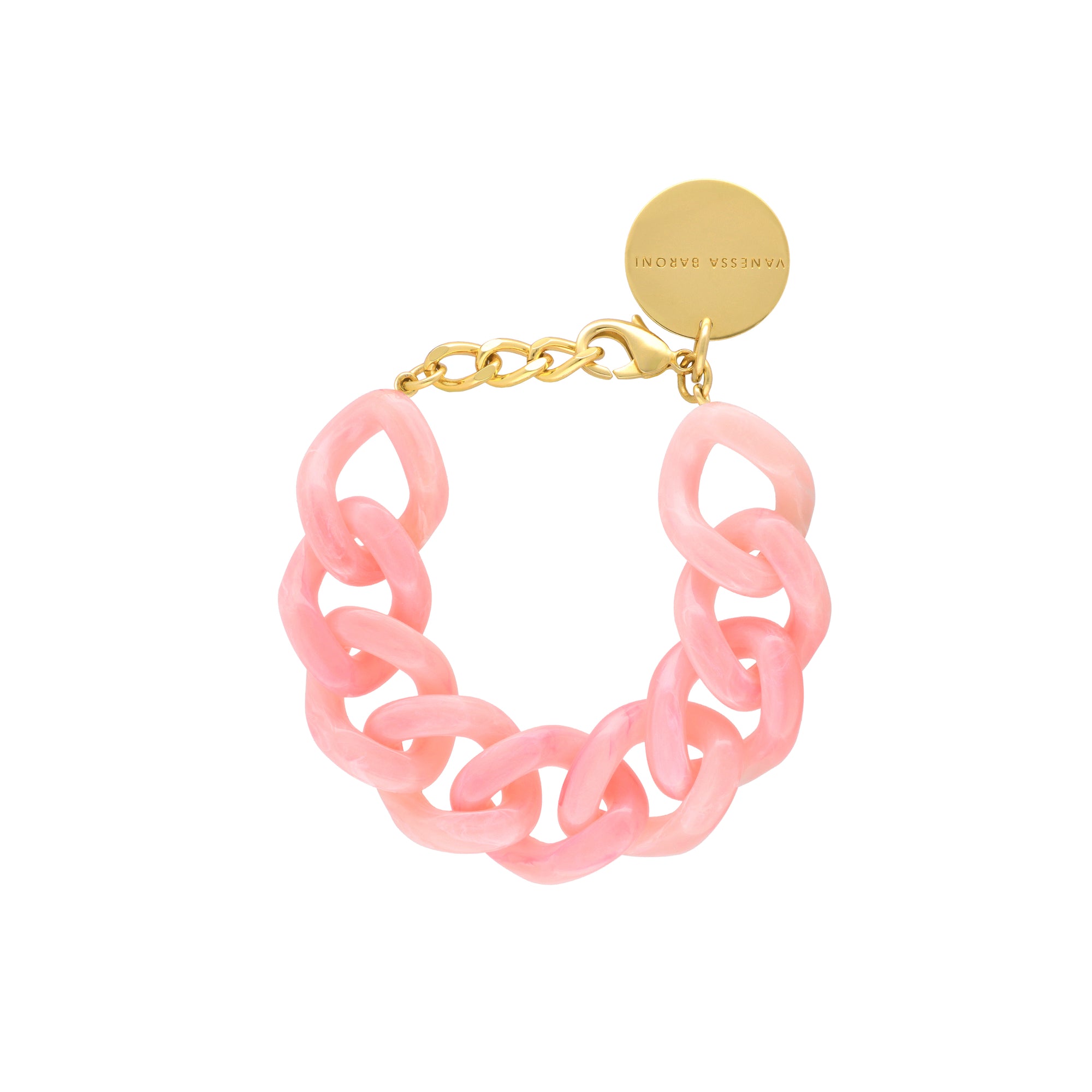 Flat Chain Bracelet Neon Pink Marble - Vanessa Baroni