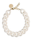 BIG Flat Chain Necklace Off-White | Vanessa Baroni.