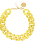 BIG Flat Chain Necklace Yellow Marble - Vanessa Baroni