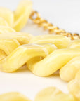 BIG Flat Chain Necklace Yellow Marble - Vanessa Baroni