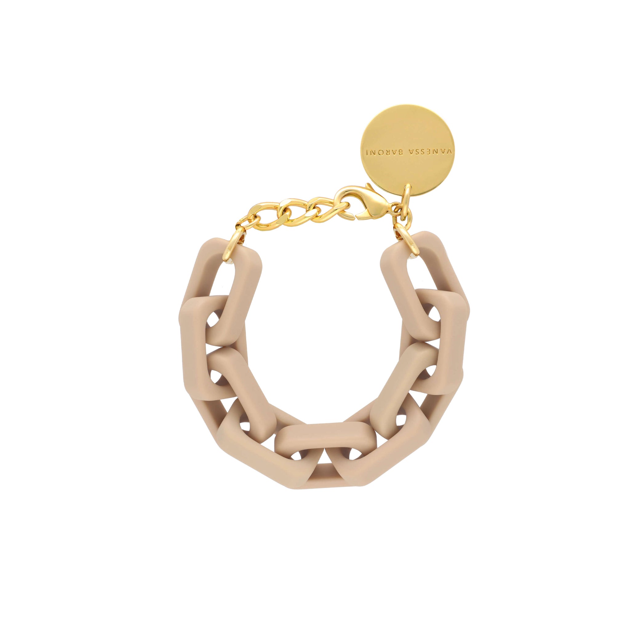 Flat Chain Link Bracelet Taupe Opaline I Acryl Jewellery I