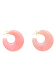 Moon Earring Neon Pink Marble