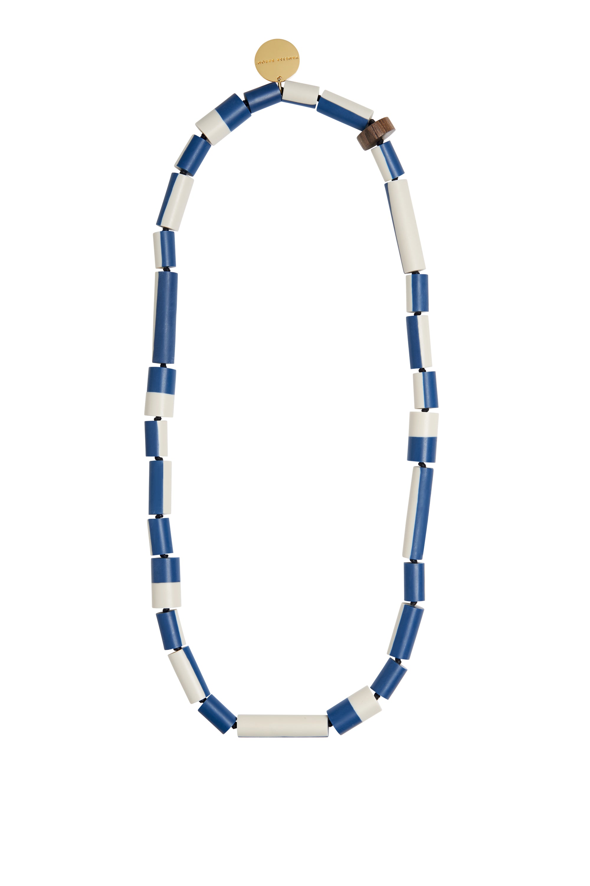 Round Tube Necklace Long blue