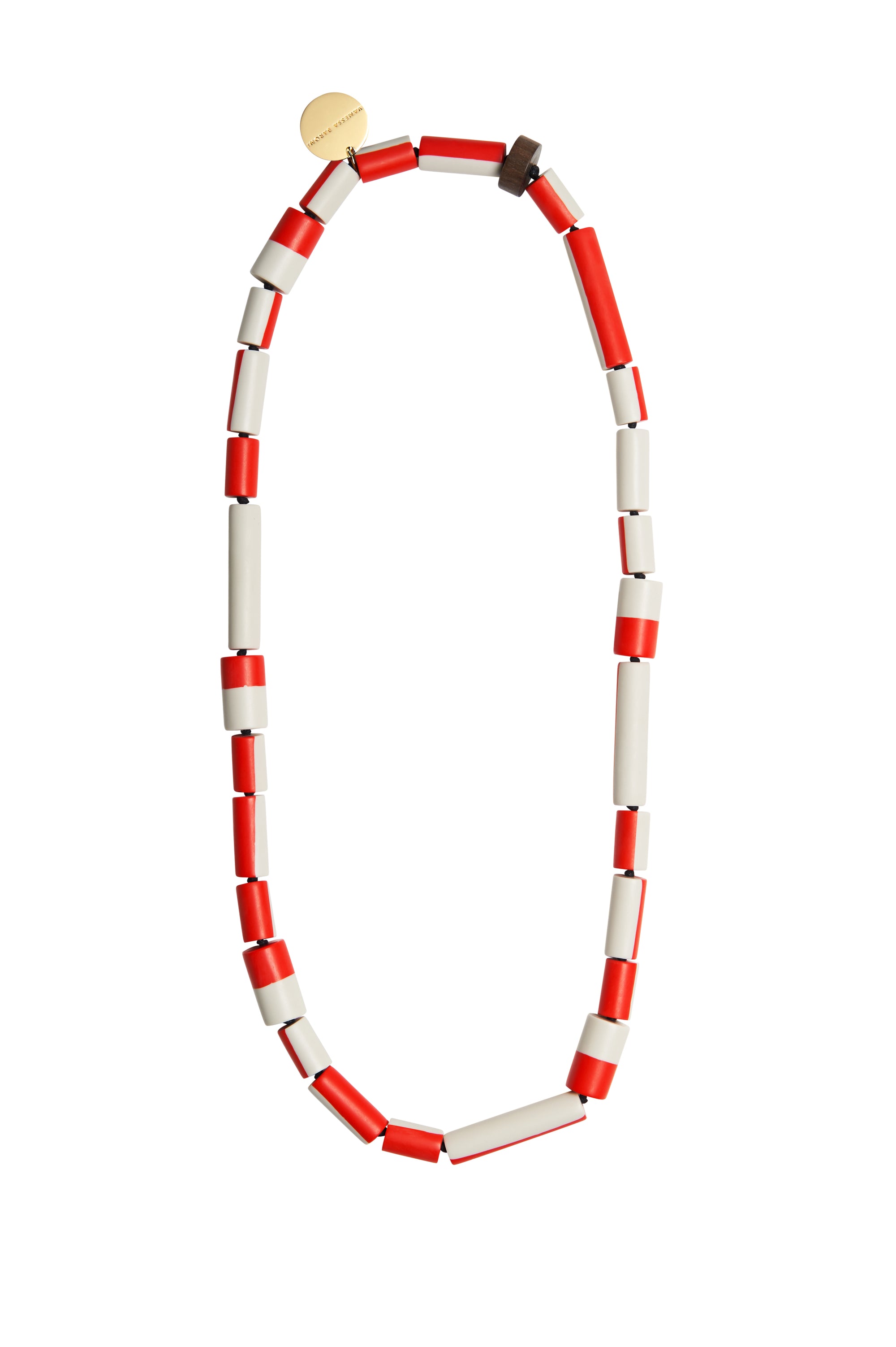 Round Tube Necklace Long red - Vanessa Baroni