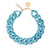 BIG Flat Chain Necklace Blue Glitter - Vanessa Baroni