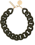 BIG Flat Chain Necklace Winter Olive